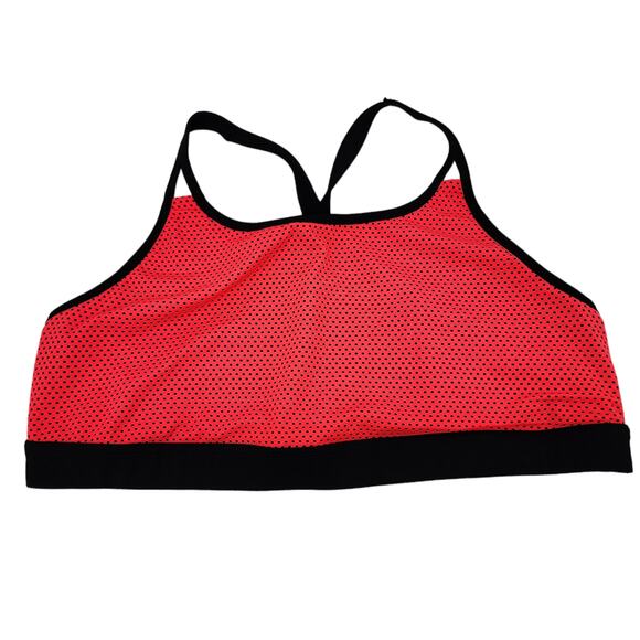 Torrid Active Sport Bra Size 4 or 4X Mesh Neon Orange/Pink Stretch Racer Back - Picture 2 of 5